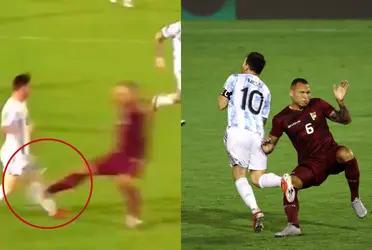 He was a couple of inches away from breaking Messi's leg, now karma has arrived.