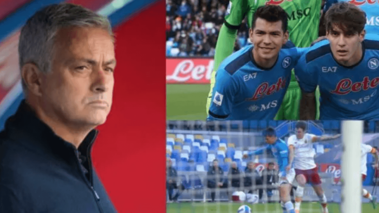 Hirving Lozano returned to the starting lineup with Napoli and in 10 minutes caused a penalty in favor of the light blue team, this is how José Mourinho reacted.