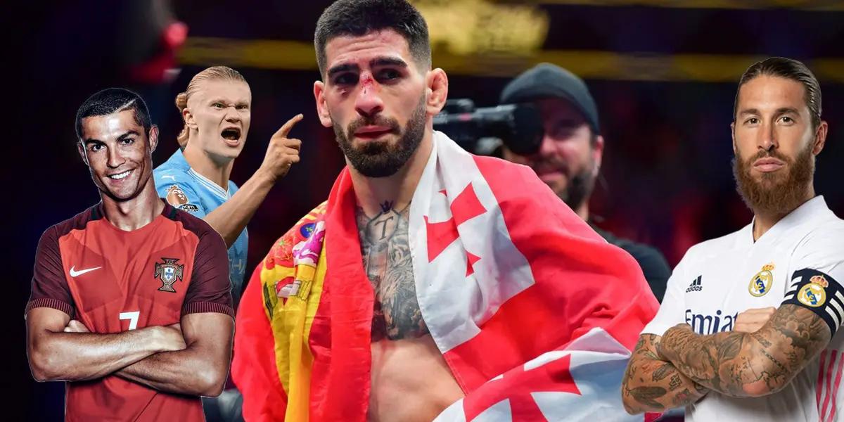 Ilia Topuria chooses a player to fight with, it's not Ronaldo or Haaland