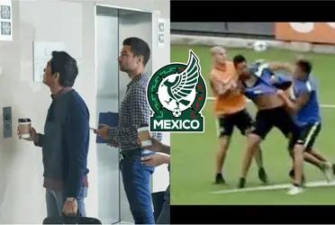 In an elevator they came to blows, in the middle of the World Cup. A spectacle that generated controversy.