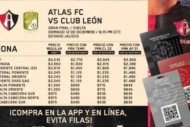 Initial ticket prices for the second leg of the final between Atlas and Leon are up to 235 dollars (5000mxn).
