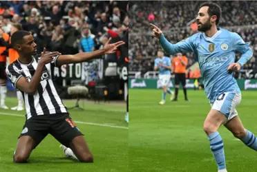 Isak and Bernardo Silva score in the first half at St. James' Park.