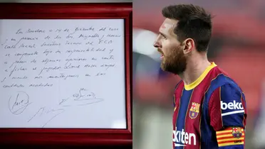 The unbelievable price for the napkin with Messi's first contract in Barcelona