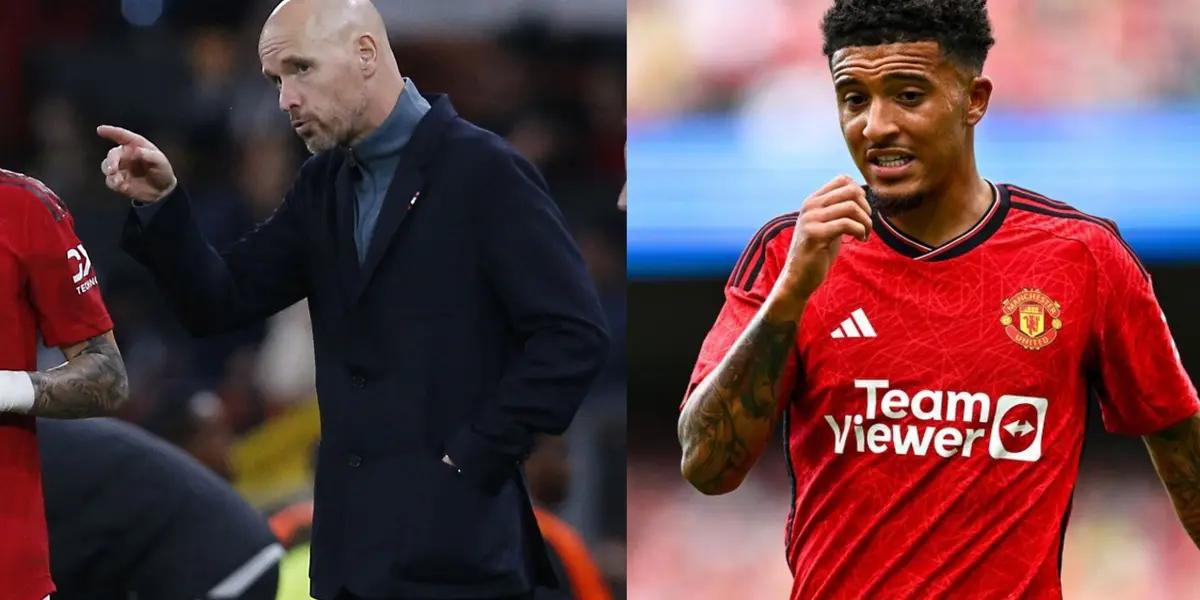 Jadon Sancho and Erik Ten Hag are in a complex moment