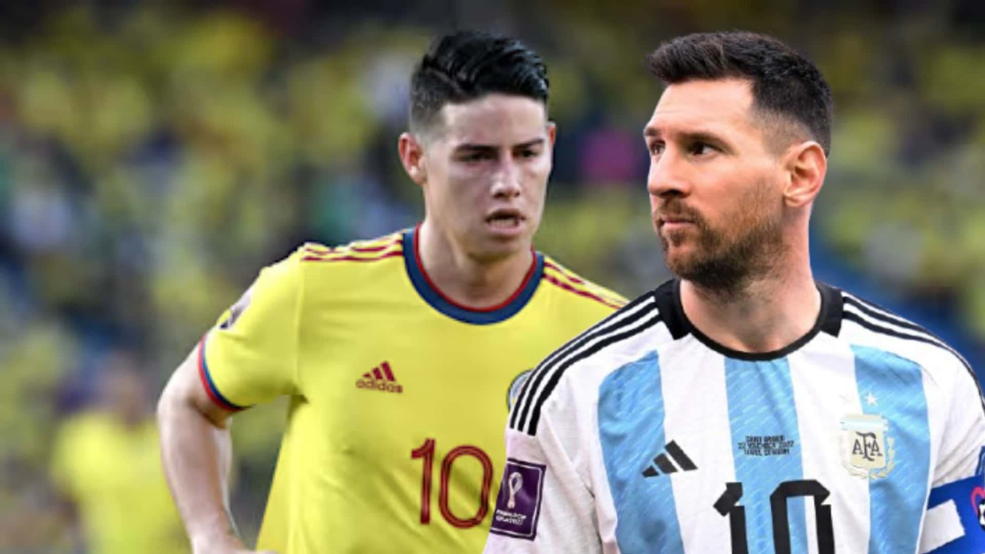 James Rodríguez y Lionel Messi