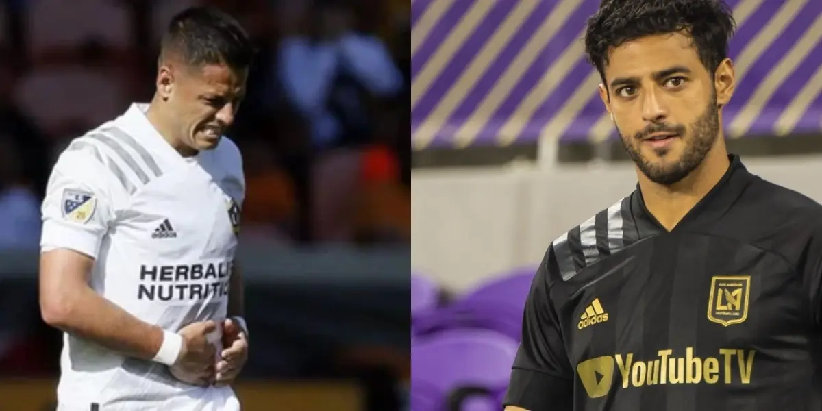 The hard blow that Javier Hernández gives to Carlos Vela in the MLS