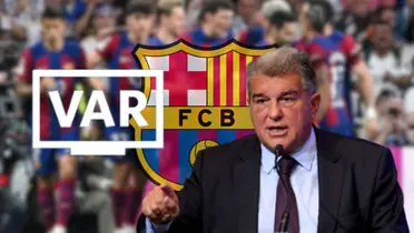 Joan Laporta, president of FC Barcelona, during a press conference in 2024.