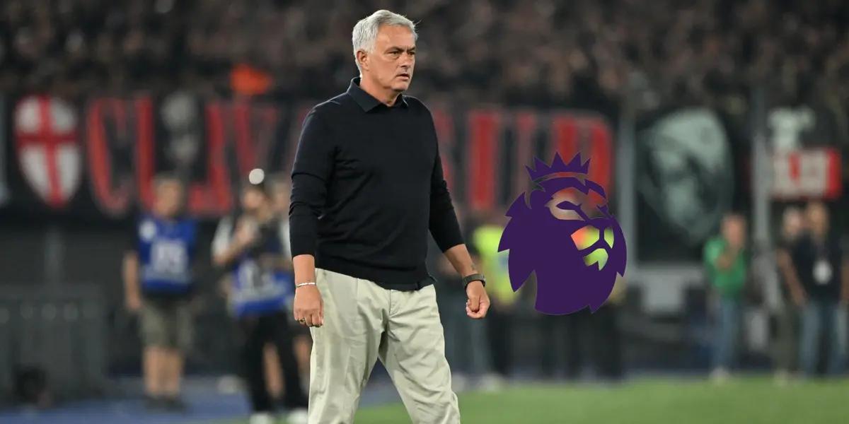 Jose Mourinho serious while coaching his AS Roma team in Italy.