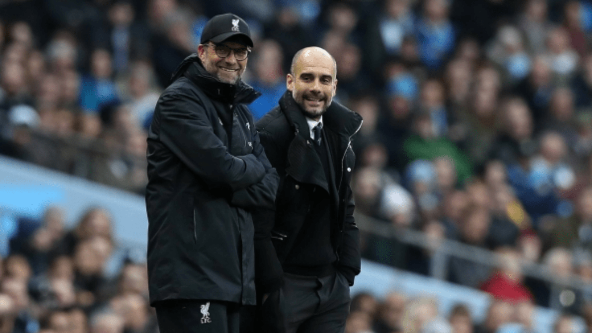 Klopp and Guardiola | Photo: @PremierLeague