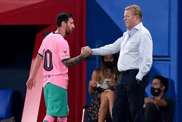 Koeman always makes 5 changes and although the game is already in favor of FC Barcelona, he never takes out Lionel Messi