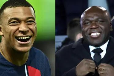 Kylian Mbappé reacted to his father's goal.