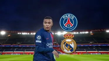 Kylian Mbappé shocked while wearing a PSG jersey in the Champions League.