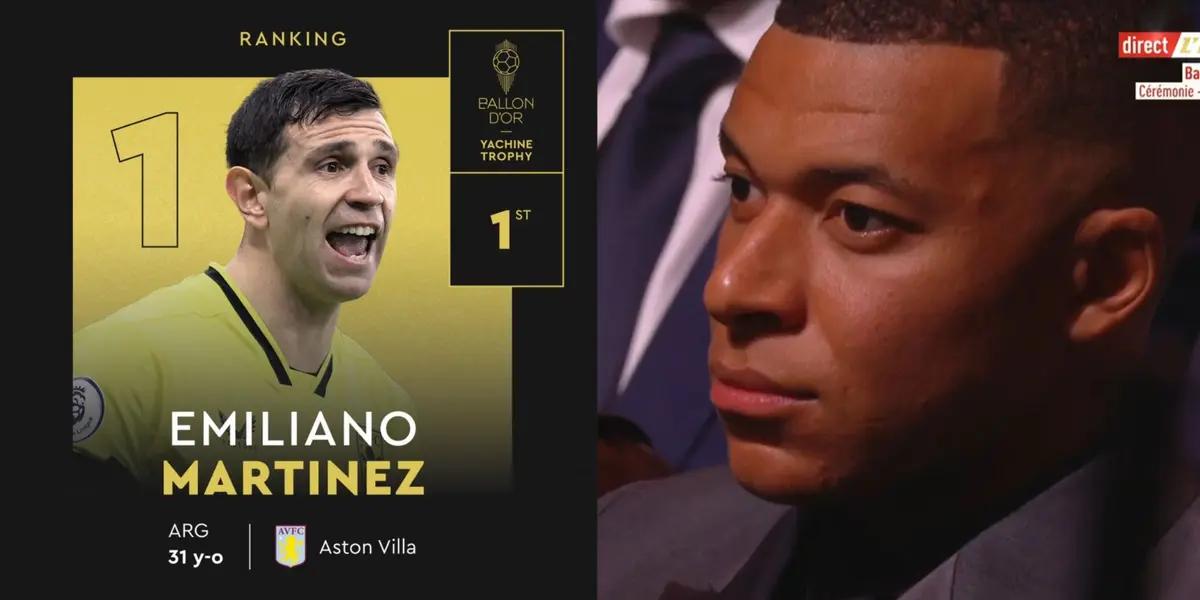 Kylian Mbappé was not particularly happy when Dibu won it.