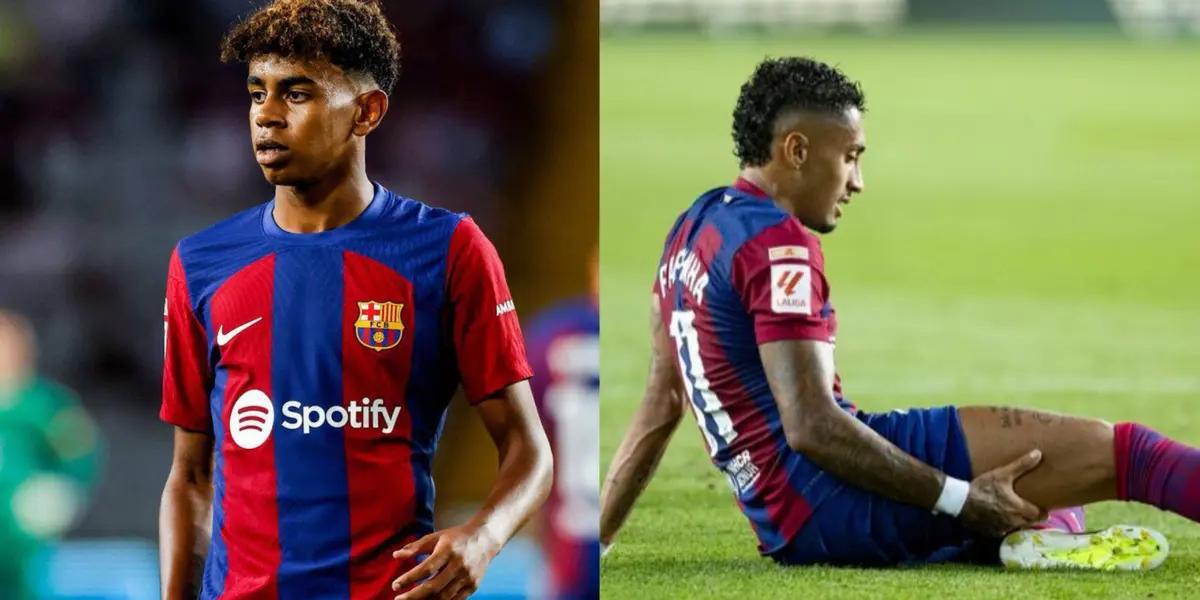 Lamine Yamal is preferred in the right wing position over Raphinha.