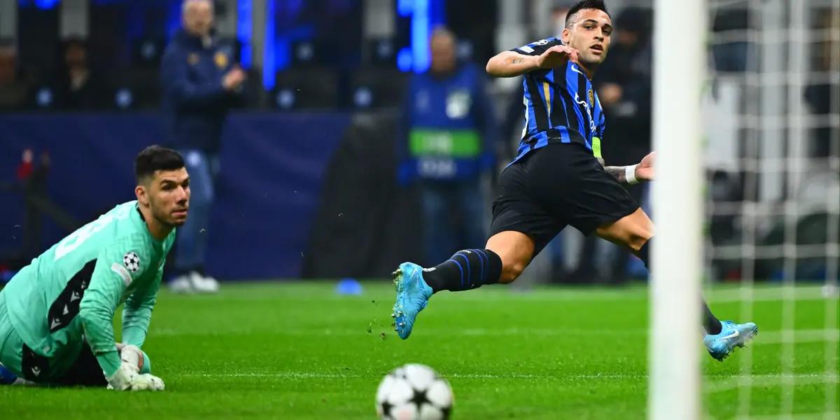 Lautaro Martínez anotando. Foto: redes del Inter.