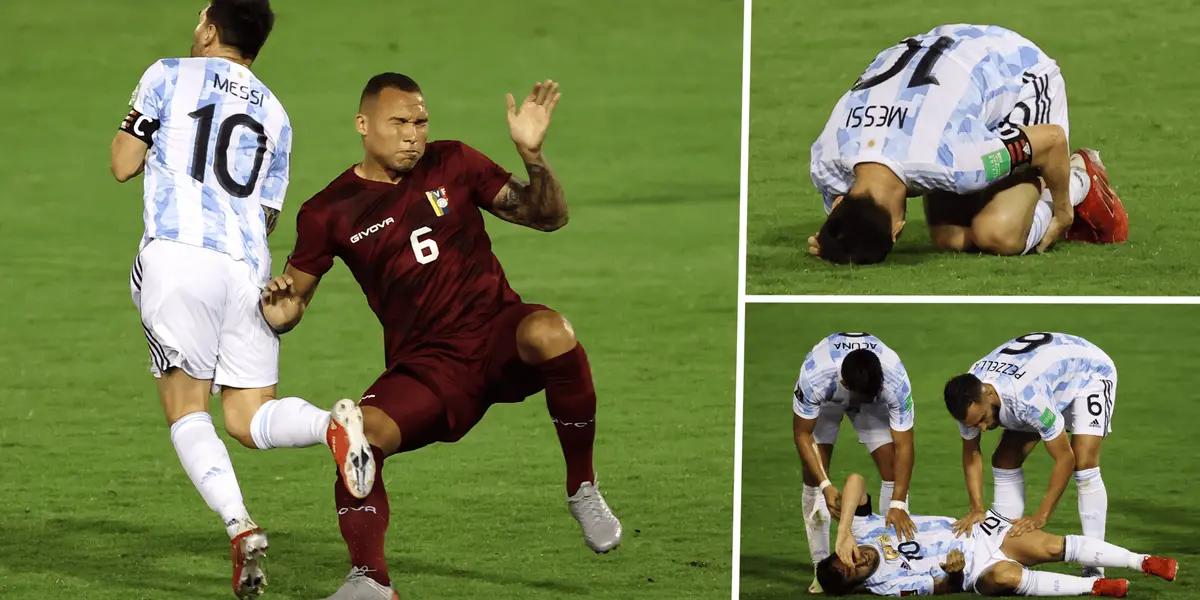 Leo Messi suffered a strong tackle by a Venezuelan defender, who now has no place in his current club.