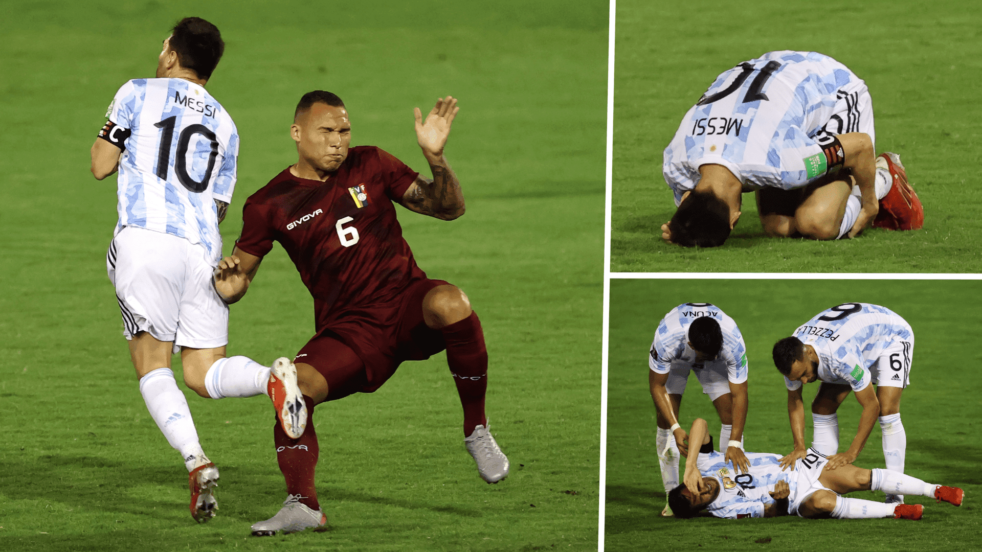 Leo Messi suffered a strong tackle by a Venezuelan defender, who now has no place in his current club.