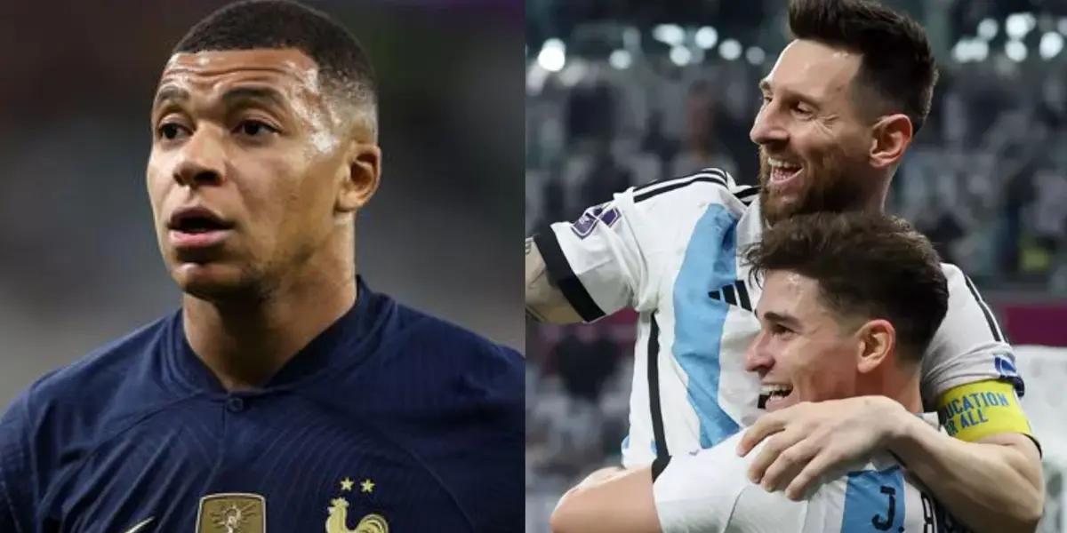 Lionel Messi and his gesture with Julian Alvarez after Argentina's victory