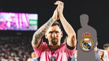 Lionel Messi claps to the fans in the stadium after an Inter Miami match.