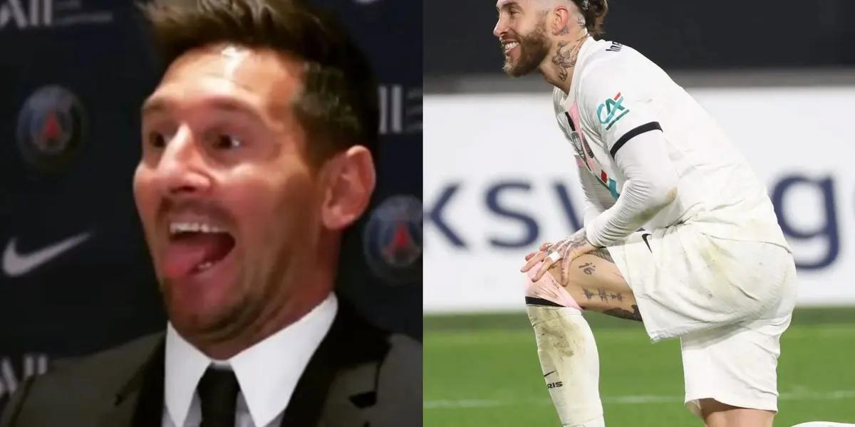 Lionel Messi couldn´t stand Sergio Ramos in PSG's last game.