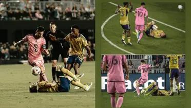 Lionel Messi created an incredible moment in the MLS opener when dribbled over a player on the ground.
