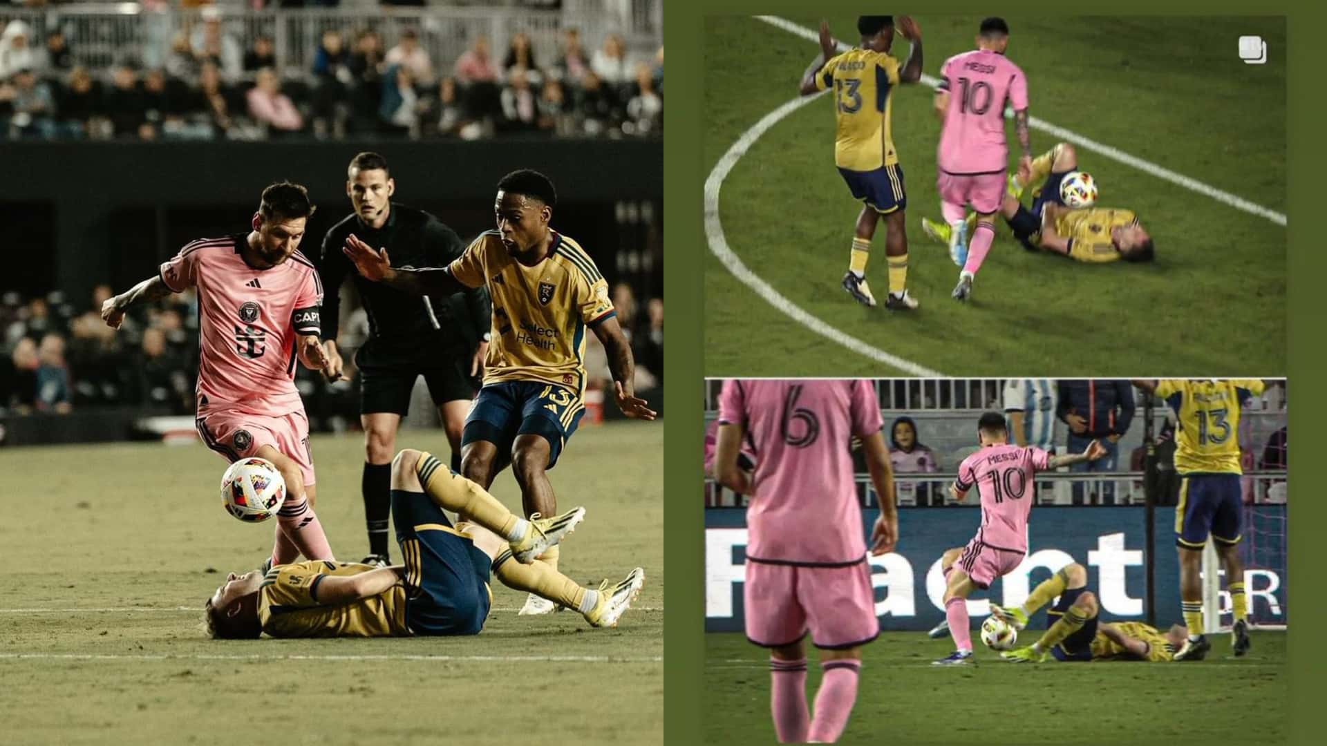 Lionel Messi created an incredible moment in the MLS opener when dribbled over a player on the ground.