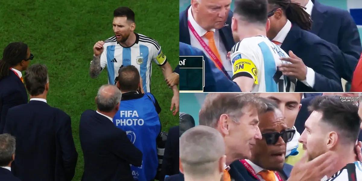 Lionel Messi did not hesitate to confront the Netherlands' coach after the match