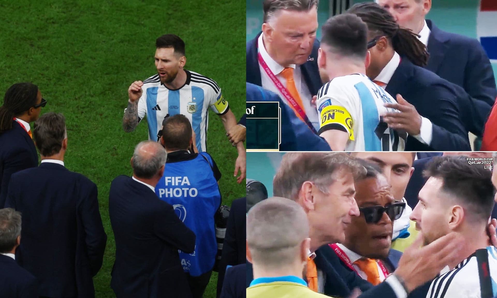 Lionel Messi did not hesitate to confront the Netherlands' coach after the match
