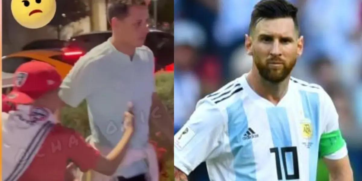 Lionel Messi gives a great lesson to Javier Hernandez, who pushes children instead of signing autographs.