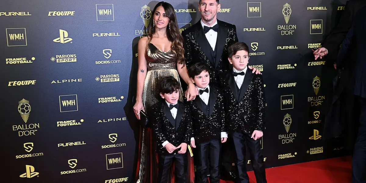 Lionel Messi is expected to win his 7th Ballon d'Or and he turned up at the event with his family in match outfits with his three sons.