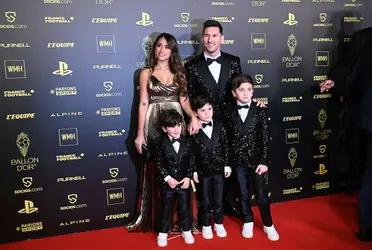 Lionel Messi is expected to win his 7th Ballon d'Or and he turned up at the event with his family in match outfits with his three sons.