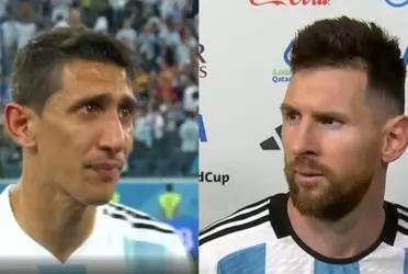 Lionel Messi is still attentive to what happens to his friend, Di Maria.