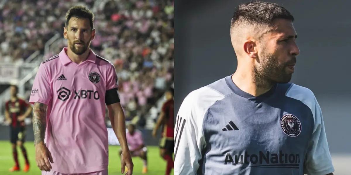 Lionel Messi reacted to Jordi Alba's first training session.