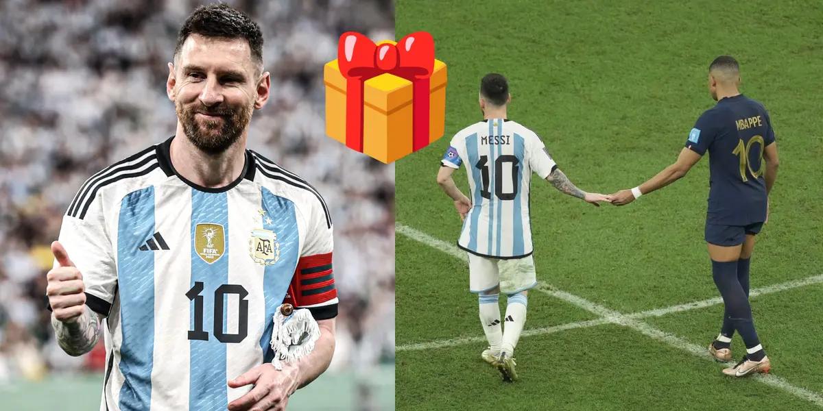 Lionel Messi received a surprising gift from Mbappe.