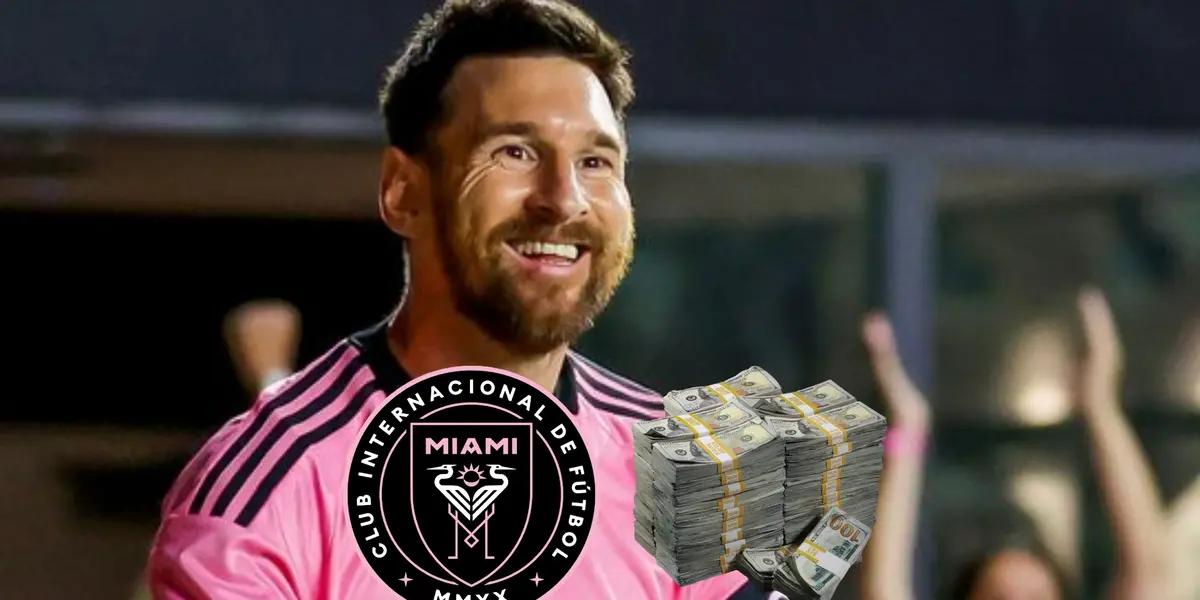 Lionel Messi smiles while playing for Inter Miami in the MLS.