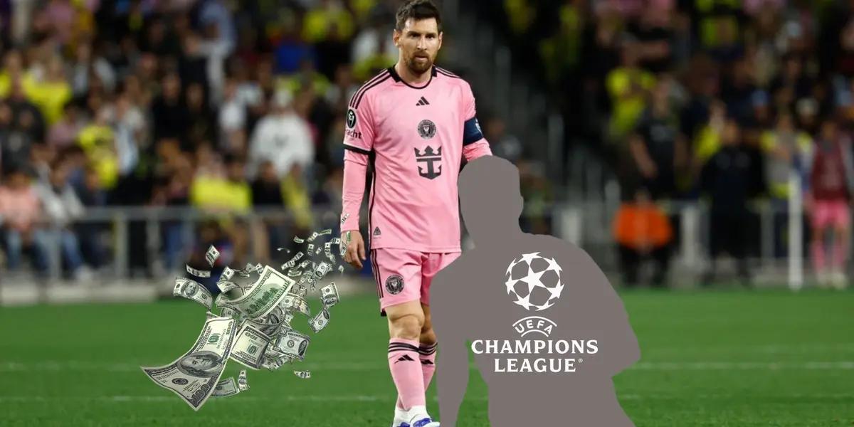 Lionel Messi walks on the pitch while playing for Inter Miami.