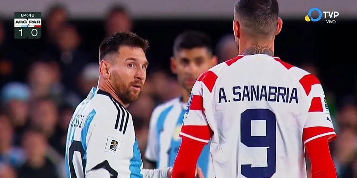 Lionel Messi was the victim of a spit in yesterday's match.