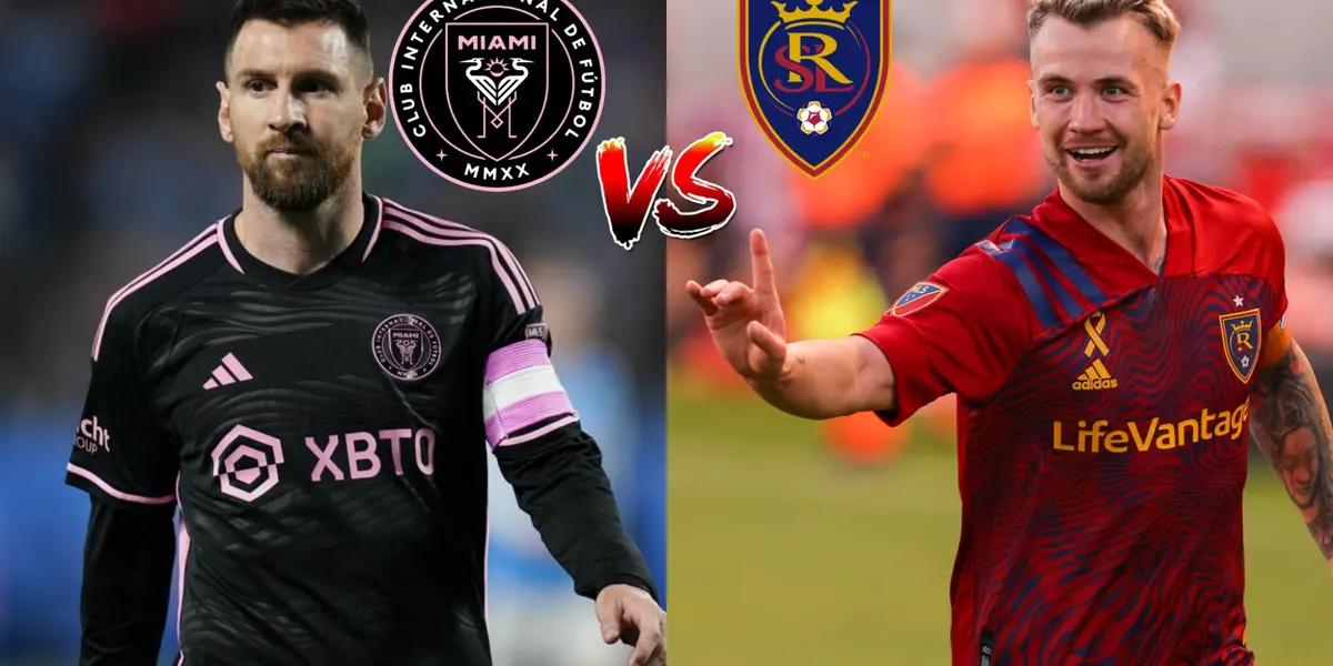 Lionel Messi with the Inter Miami jersey.