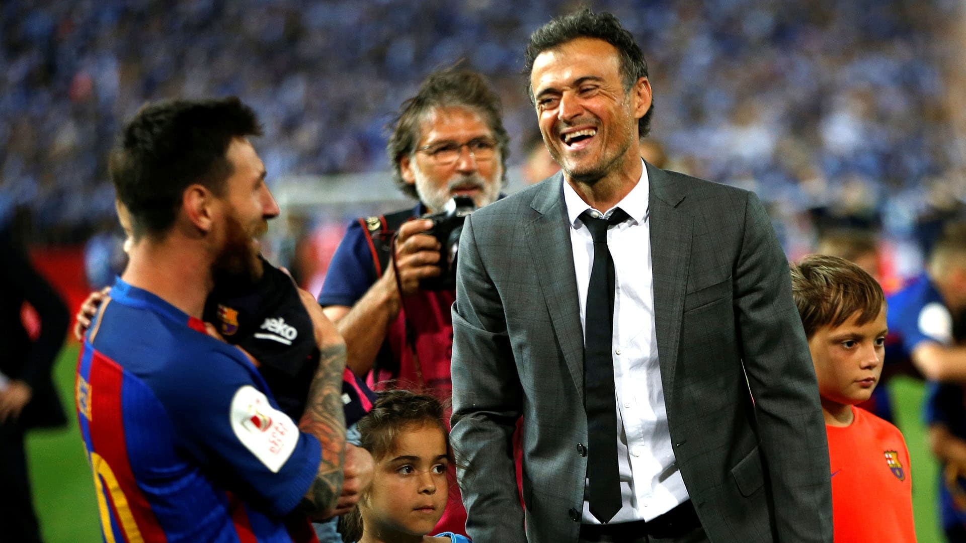 Lionel Messi y Luis Enrique