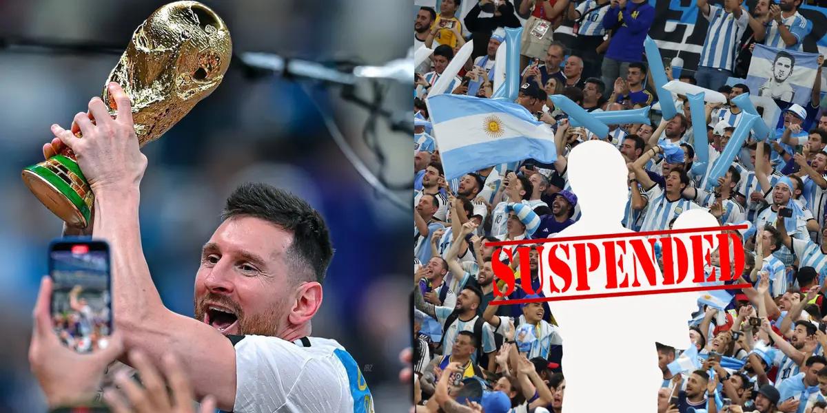 Lionel Messi's Argentina teammate will be banned for two years.