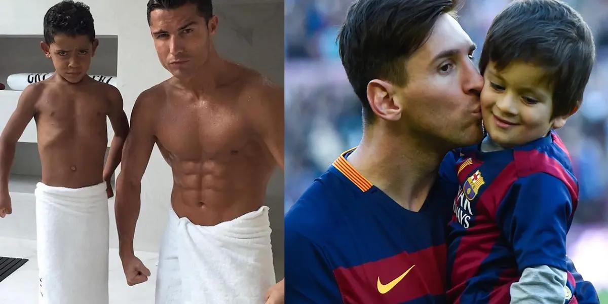 Lionel Messi's son Thiago Messi and Cristiano Ronaldo's son Cristiano Jr could play together if they both represent Spain internationally.