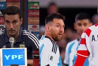 Lionel Scaloni was asked about Sanabria's spit to Messi.