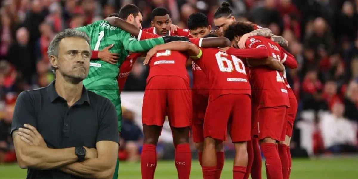 Liverpool and Luis Enrrique .Photo. The Empire of the Kop