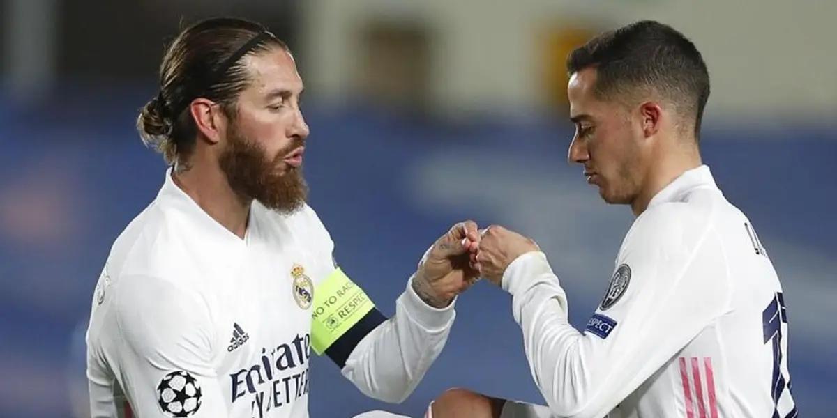 Lucas Vázquez and Sergio Ramos. Photo. Marca