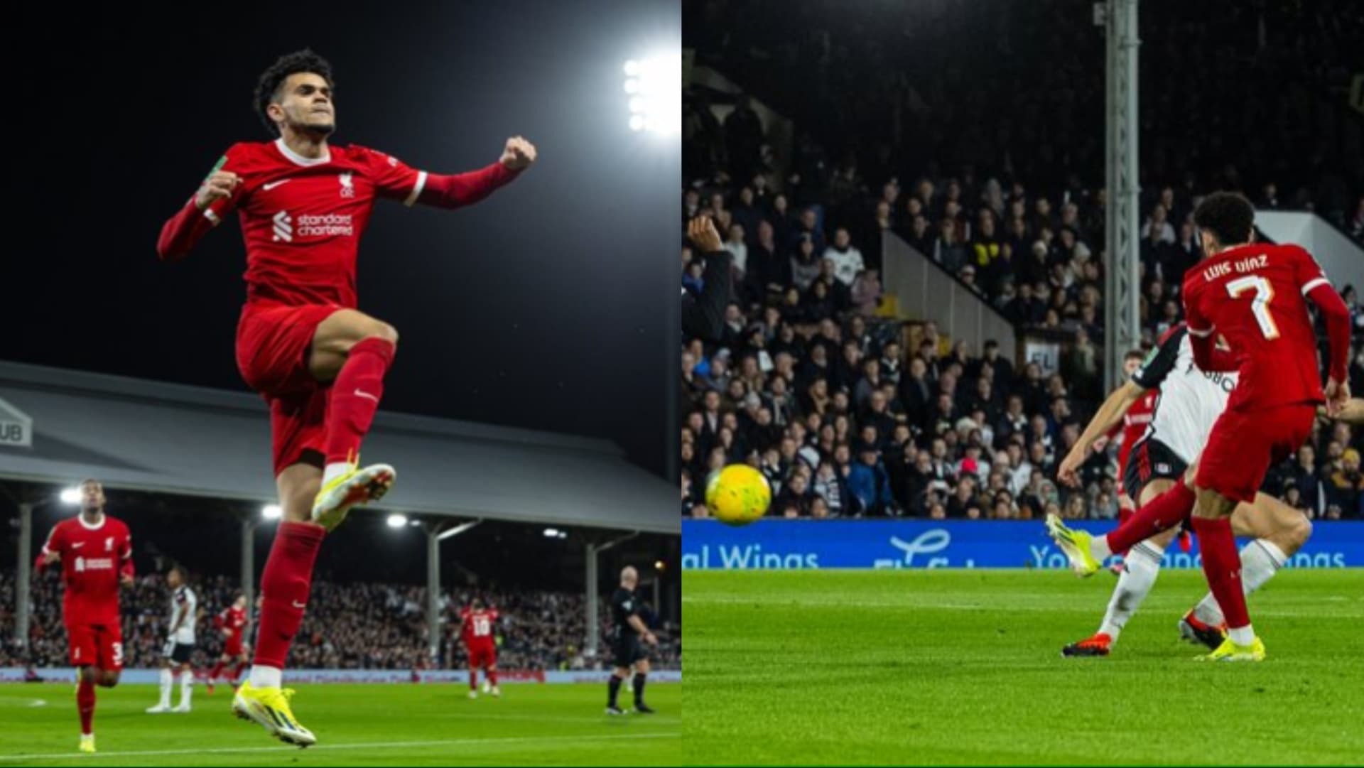 Luis Diaz makes it 1-0 to Liverpool against Fulham and 3-1 on aggregate!