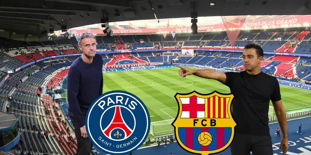 Luis Enrique and Xavi reunite before the PSG vs FC Barcelona match.