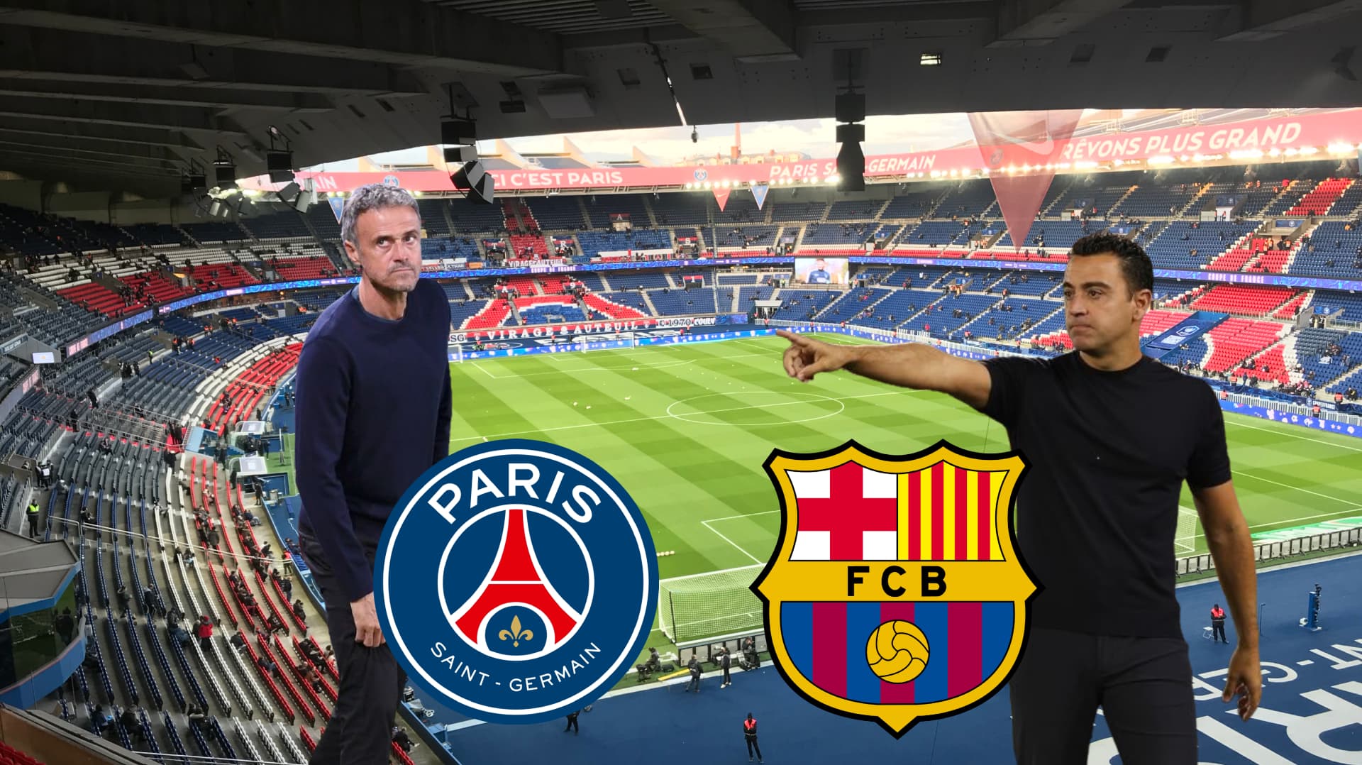 Luis Enrique and Xavi reunite before the PSG vs FC Barcelona match.