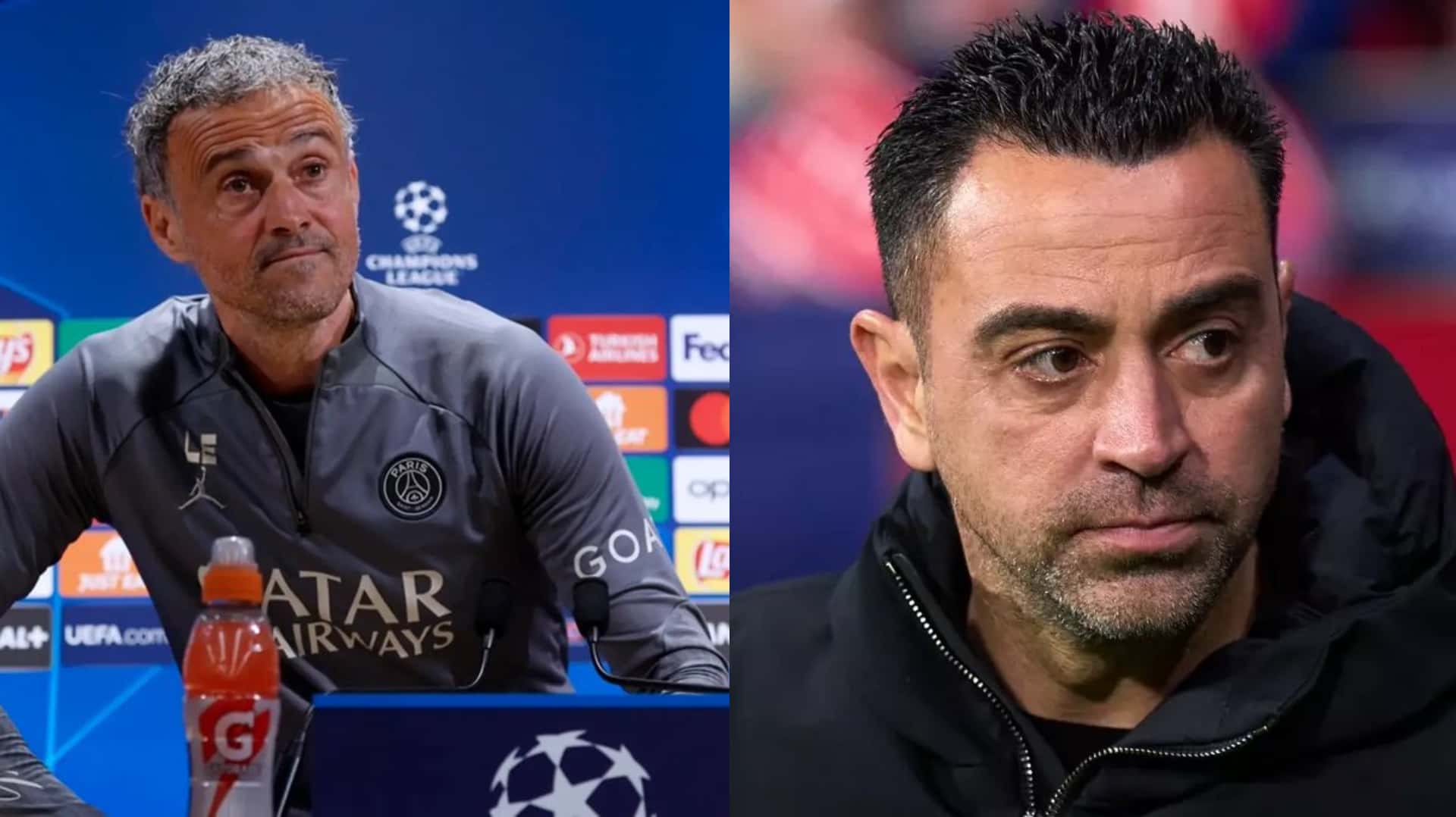 Luis Enrique answers a question in regards to him and Xavi.
