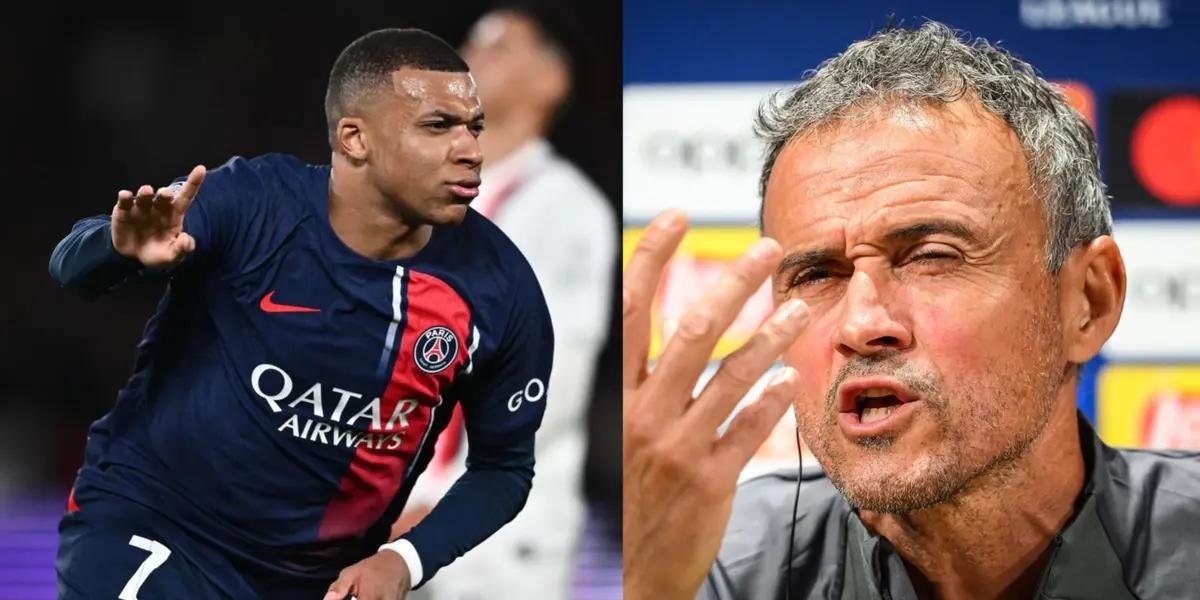 Luis Enrique is not happy with Kylian Mbappé...