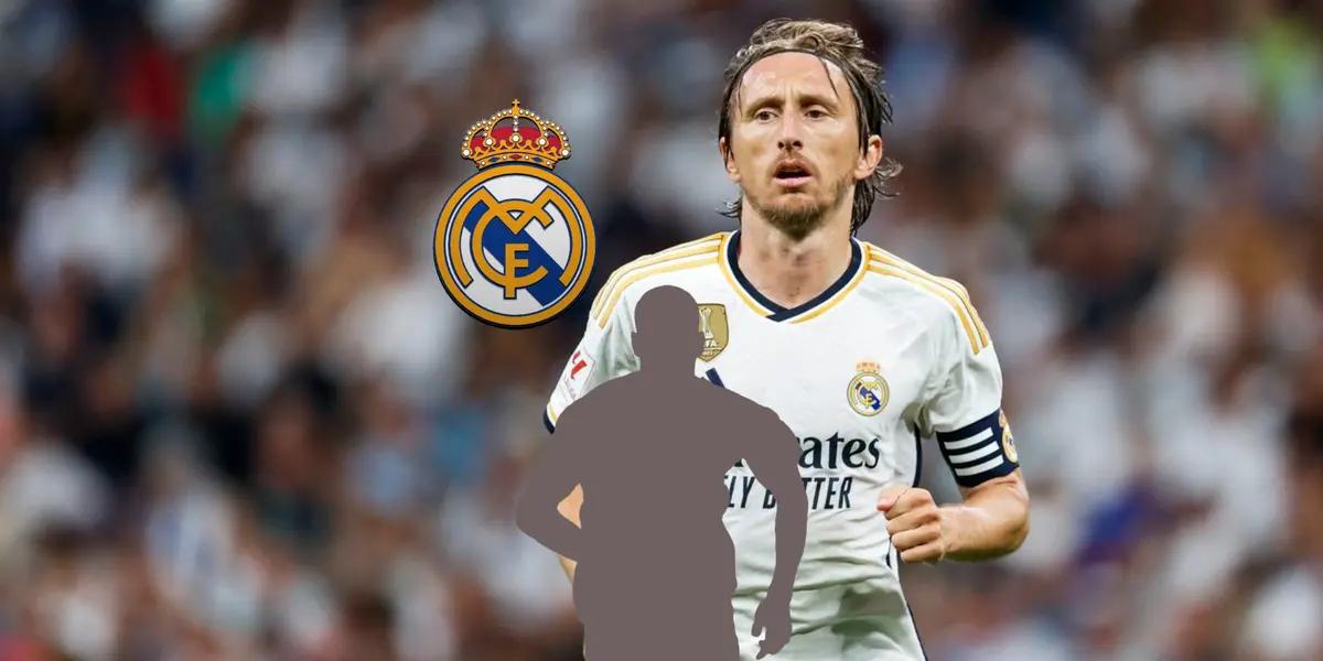 Luka Modric concentrated while playing for Real Madrid.